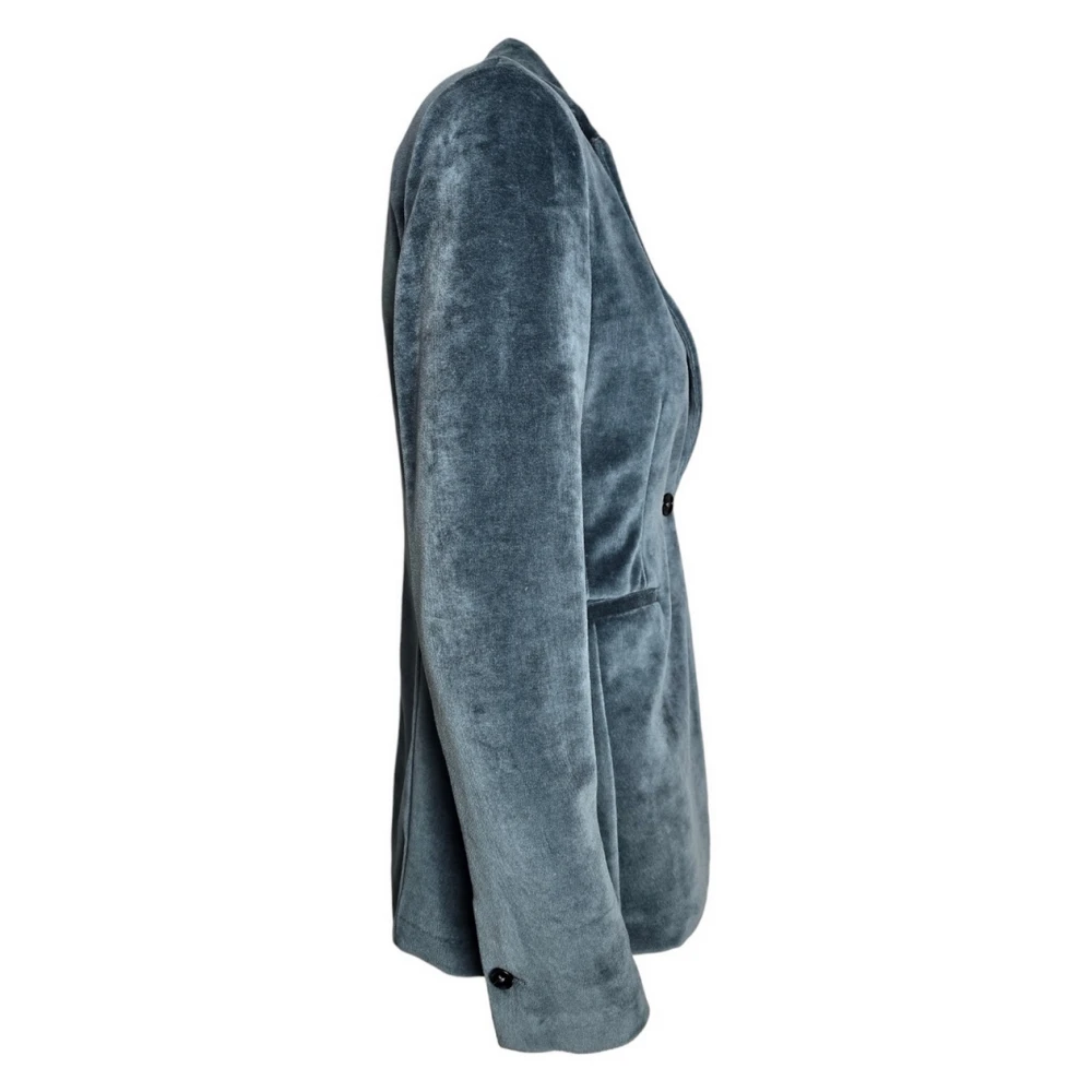Circolo 1901 Fluwelen Blauwe Jas Damesmode Blue Dames