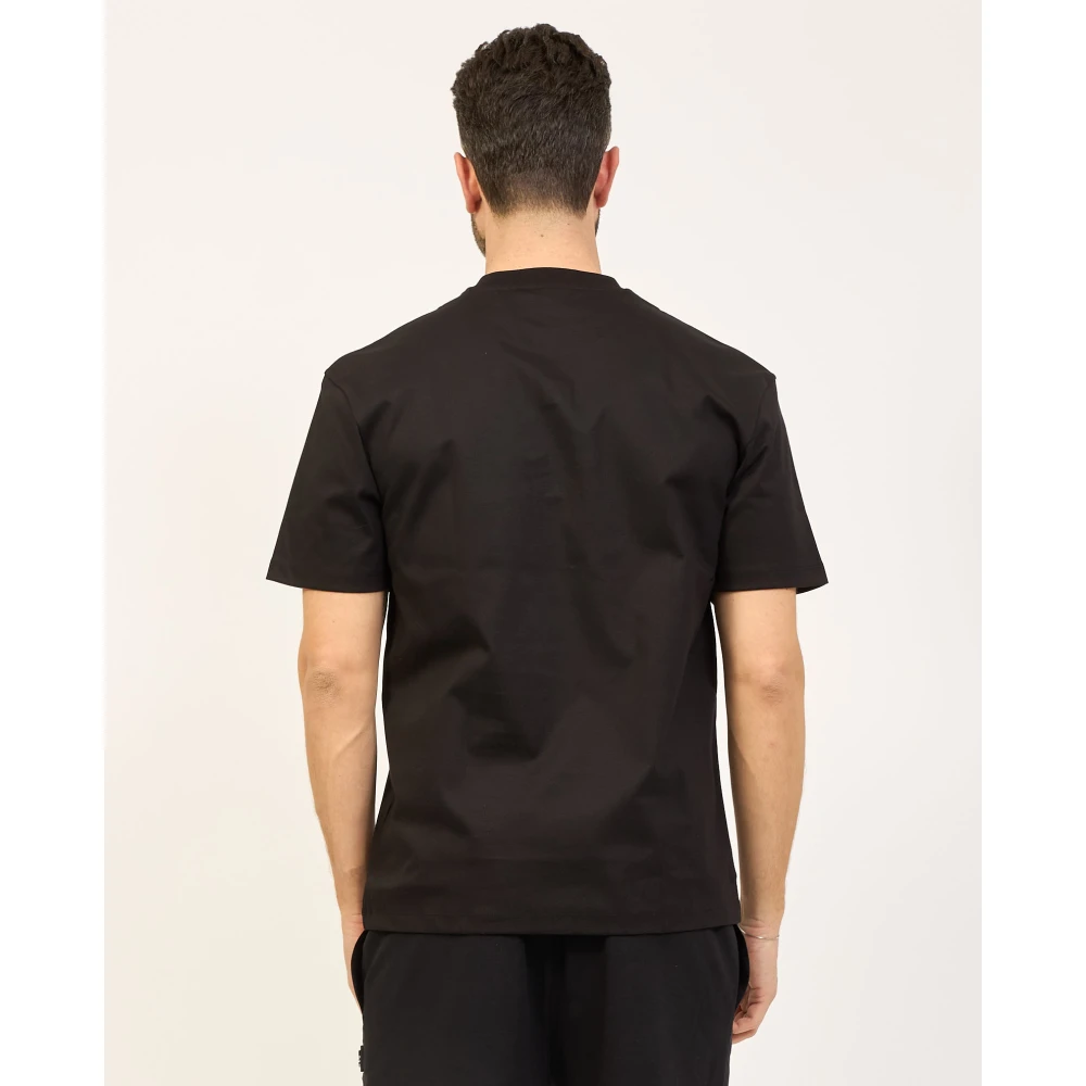 Hugo Boss Zachte Zwarte T-shirt met Verstoord Logo Black Heren