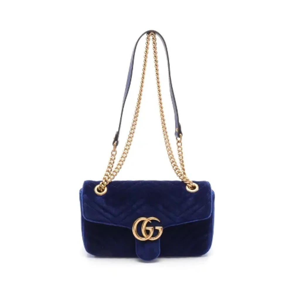 Gucci Vintage Pre-owned Leather gucci-bags Blauw Dames