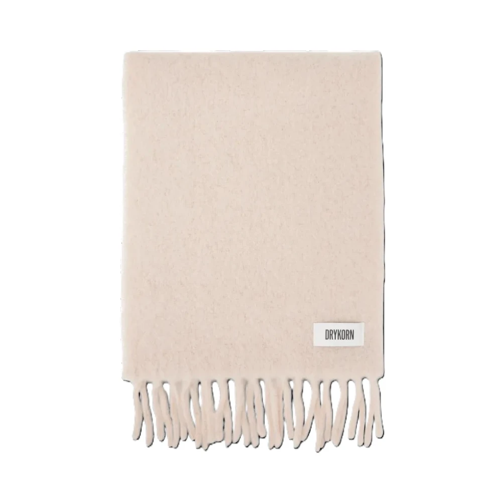 Drykorn Unisex Beige Timeless Scarf With Fringes - Winter Scarves - One Size - Accessories