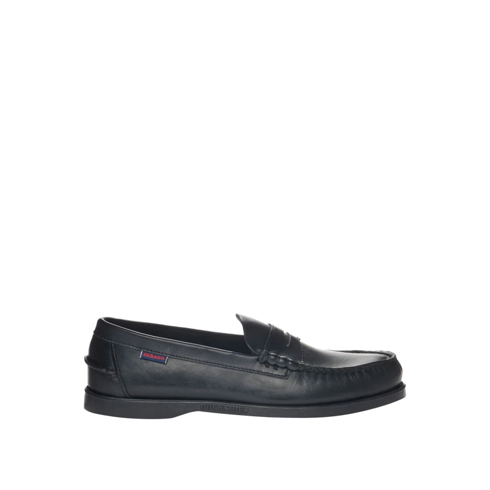 Sebago Black Dolphin Waxed Loafers - Male - Loafers - 6 Uk - Shoes