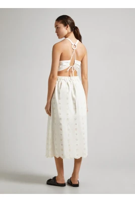 Linne och Rayon Midi Klänning