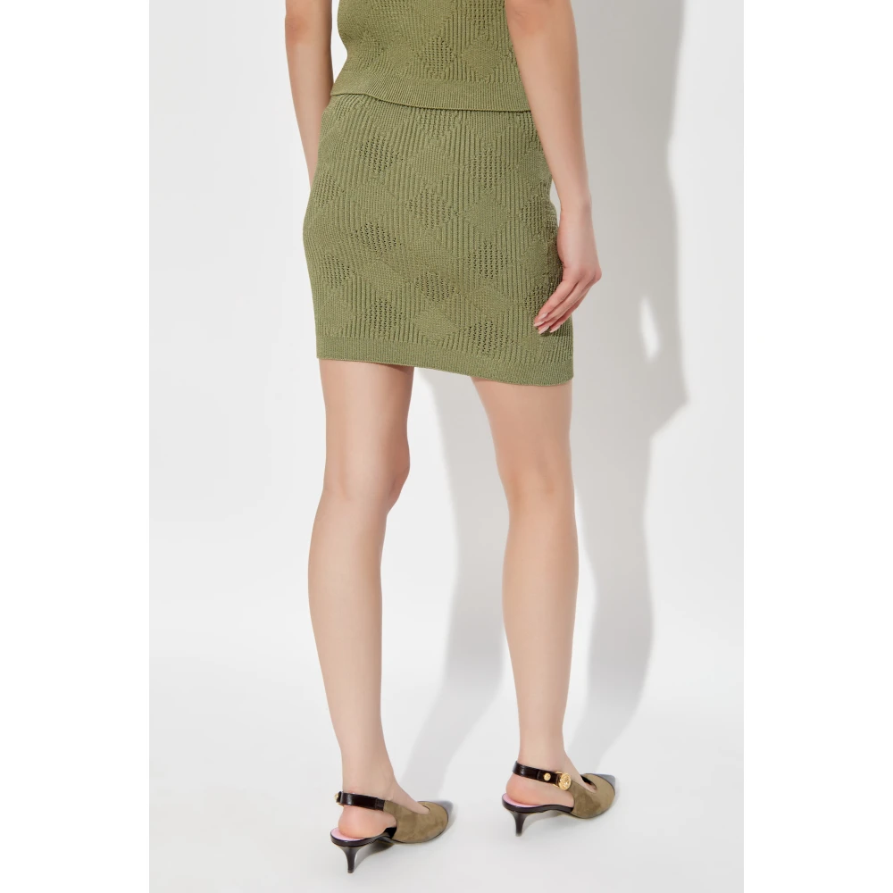 Balmain Rok met decoratieve knopen Green Dames