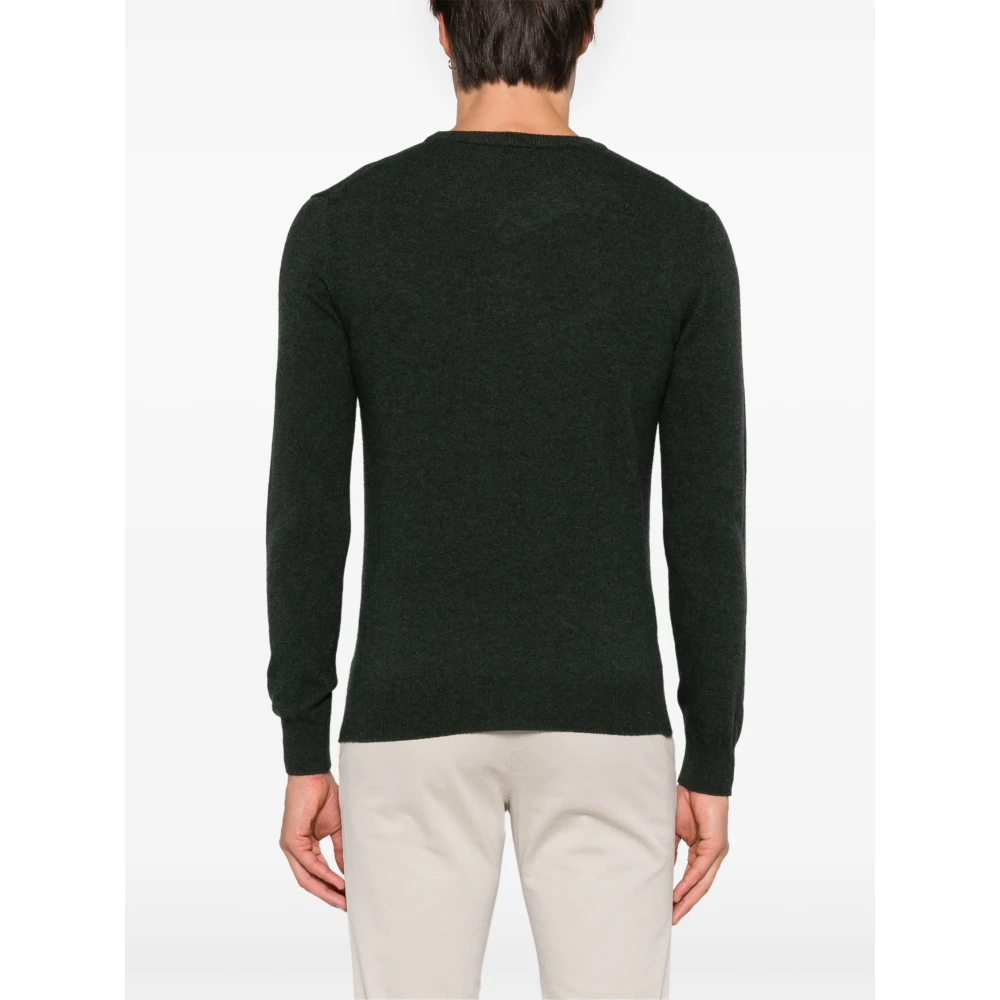 Woolrich Groene Trui met Girocollo Hals Green Heren
