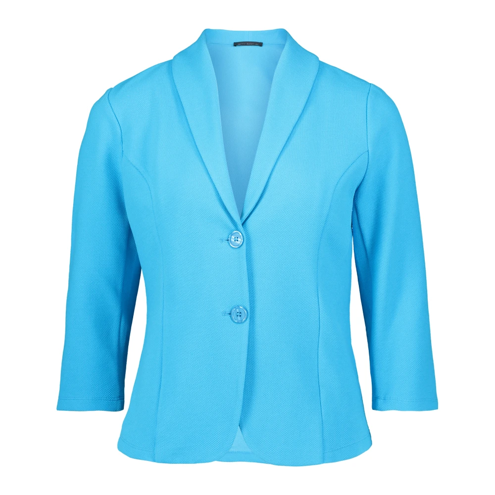 Betty Barclay Elegant Button-Up Jersey Blazer Blue Dames