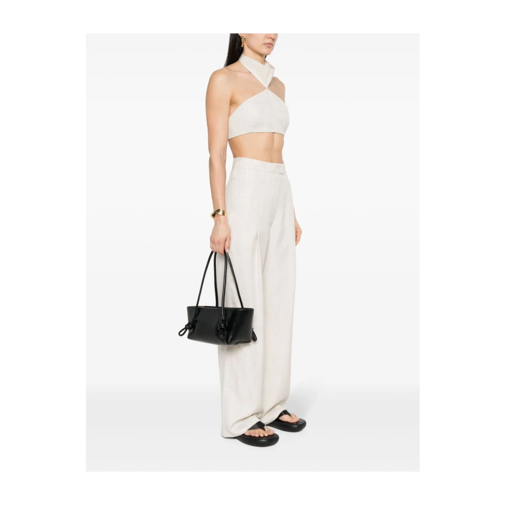 Hereu Zwarte Leren Schoudertas Black Dames