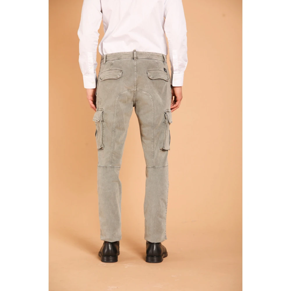 Mason's Slim Fit Cargo Broek in Gabardine Green Heren