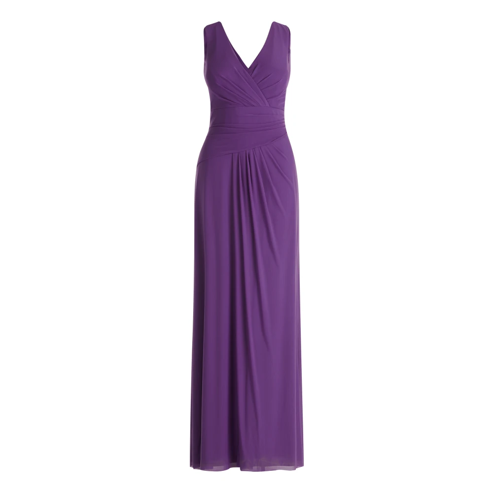 Vera Mont Elegant V-Neck Evening Dress Purple Dames