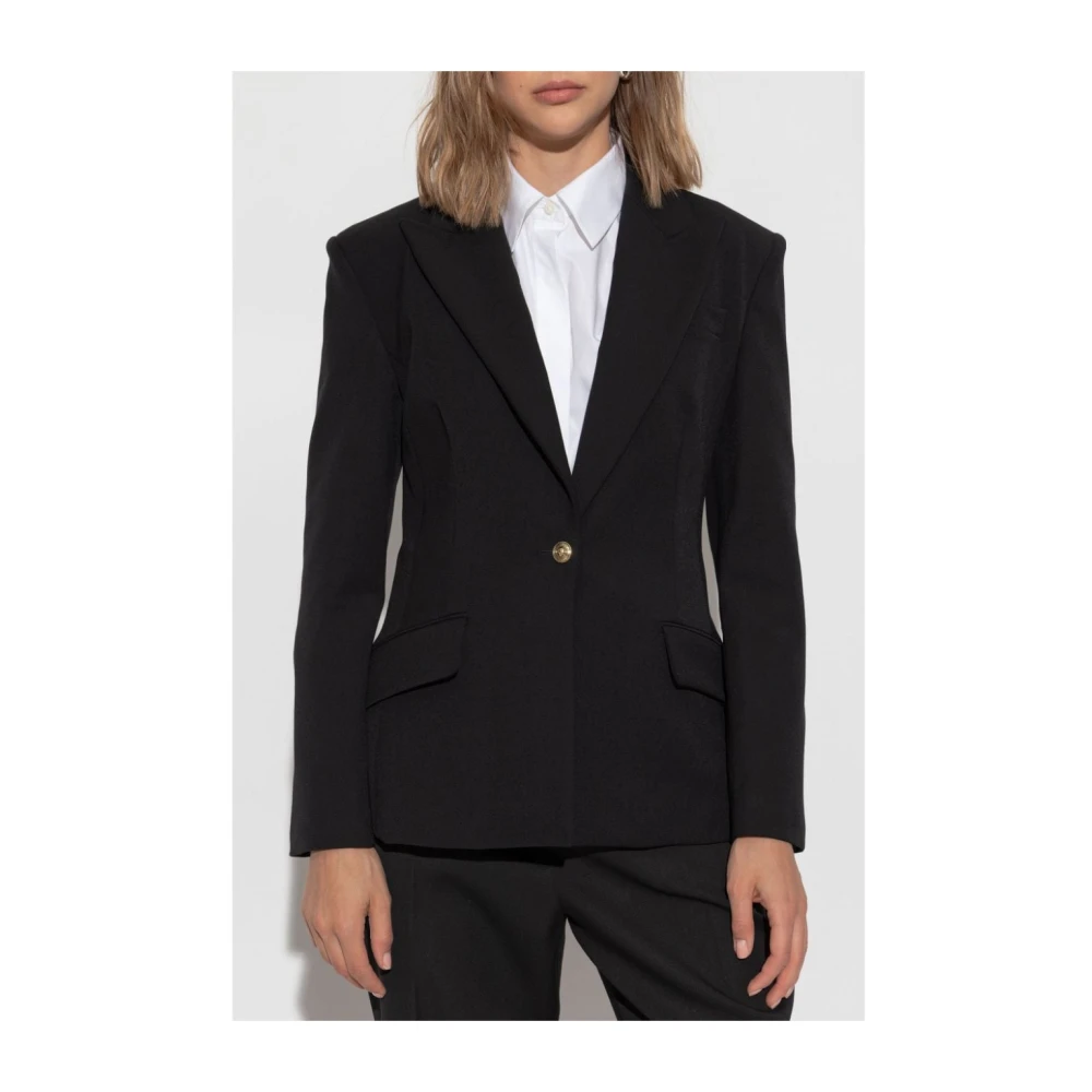 Versace Jeans Couture Zwarte Jas Verhoog Stijl Elegantie Black Dames