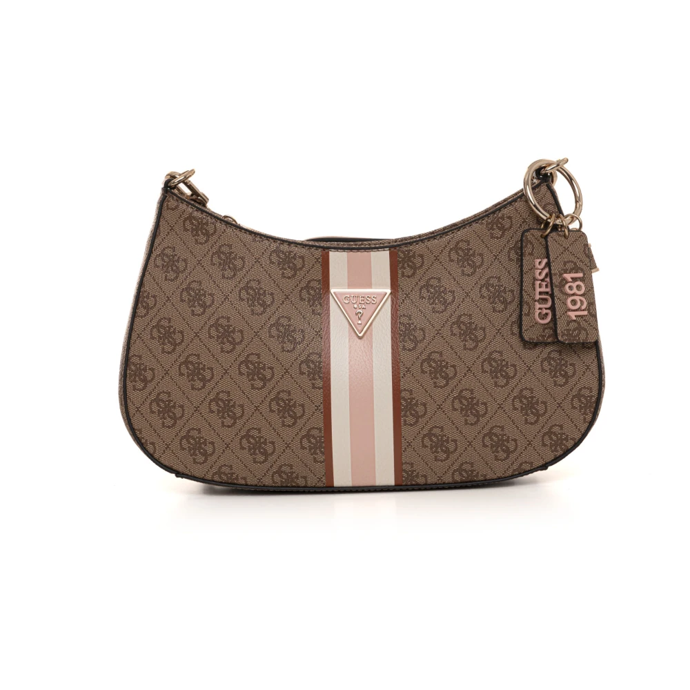 Guess Stijlvolle schoudertas met logodetail Beige Dames