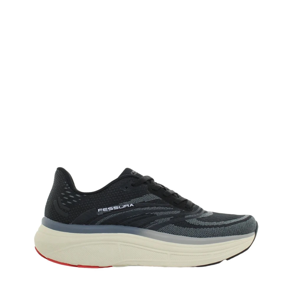 Fessura Zwarte Ademende Jacquard Sneakers Heren Schoenen
