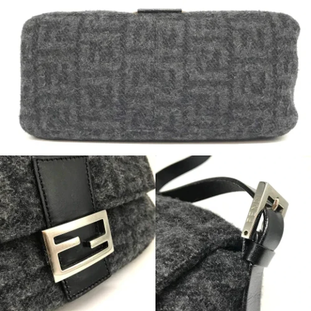 Fendi Vintage Pre-owned Canvas crossbody-bags Gray Dames