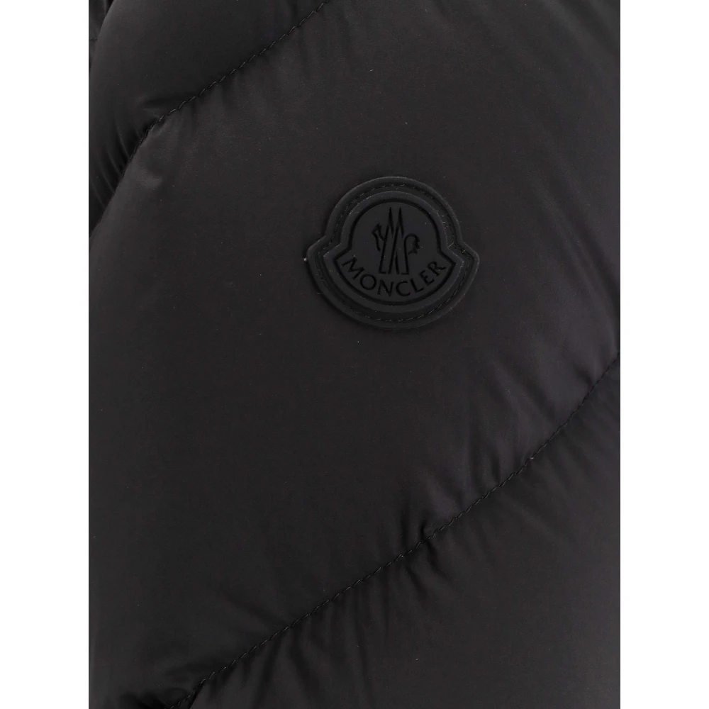 Moncler Gewatteerde jas met elastische band Black Dames