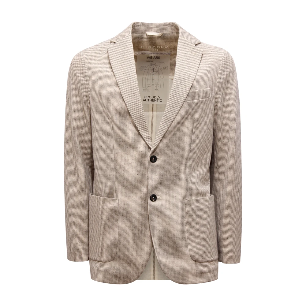 Circolo 1901 Men's Beige Giacca Piquet Pied-De-Poule