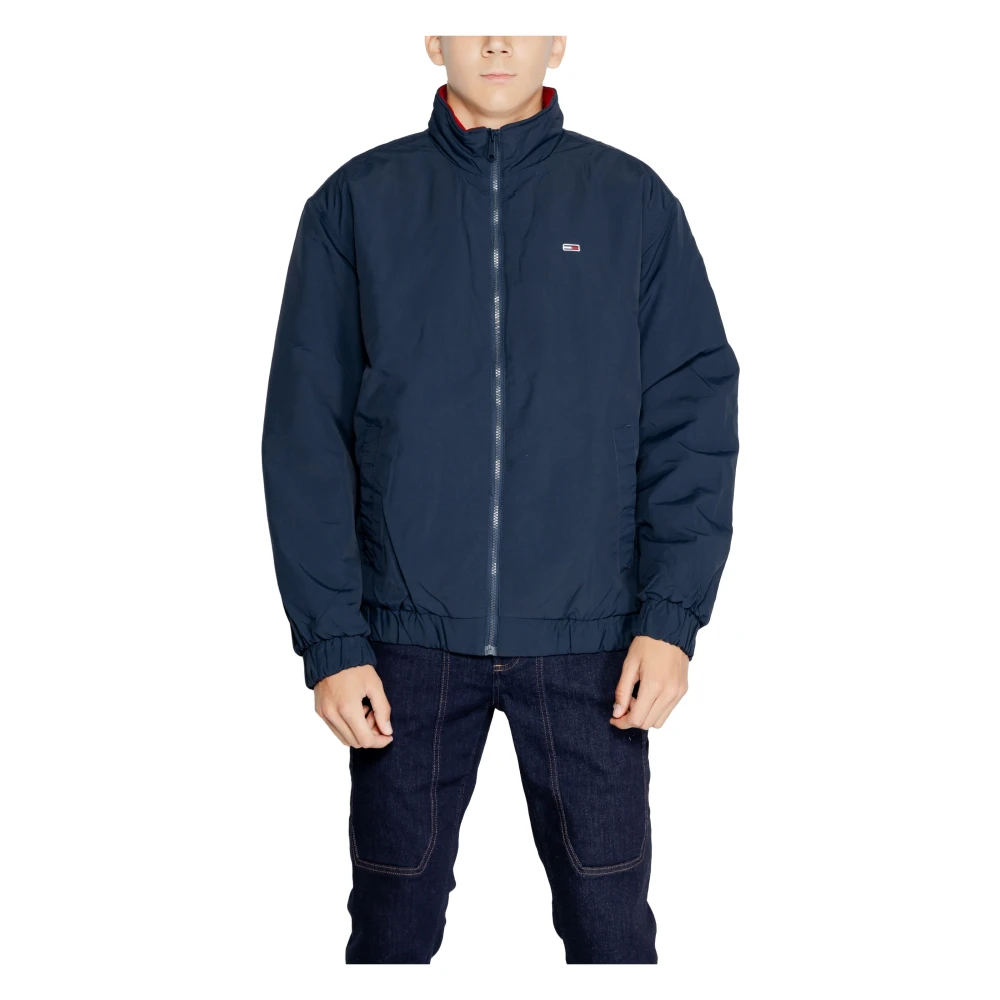 Tommy Hilfiger Blauwe Bedrukte Ritsjas Mannen Herfst Winter Blue Heren