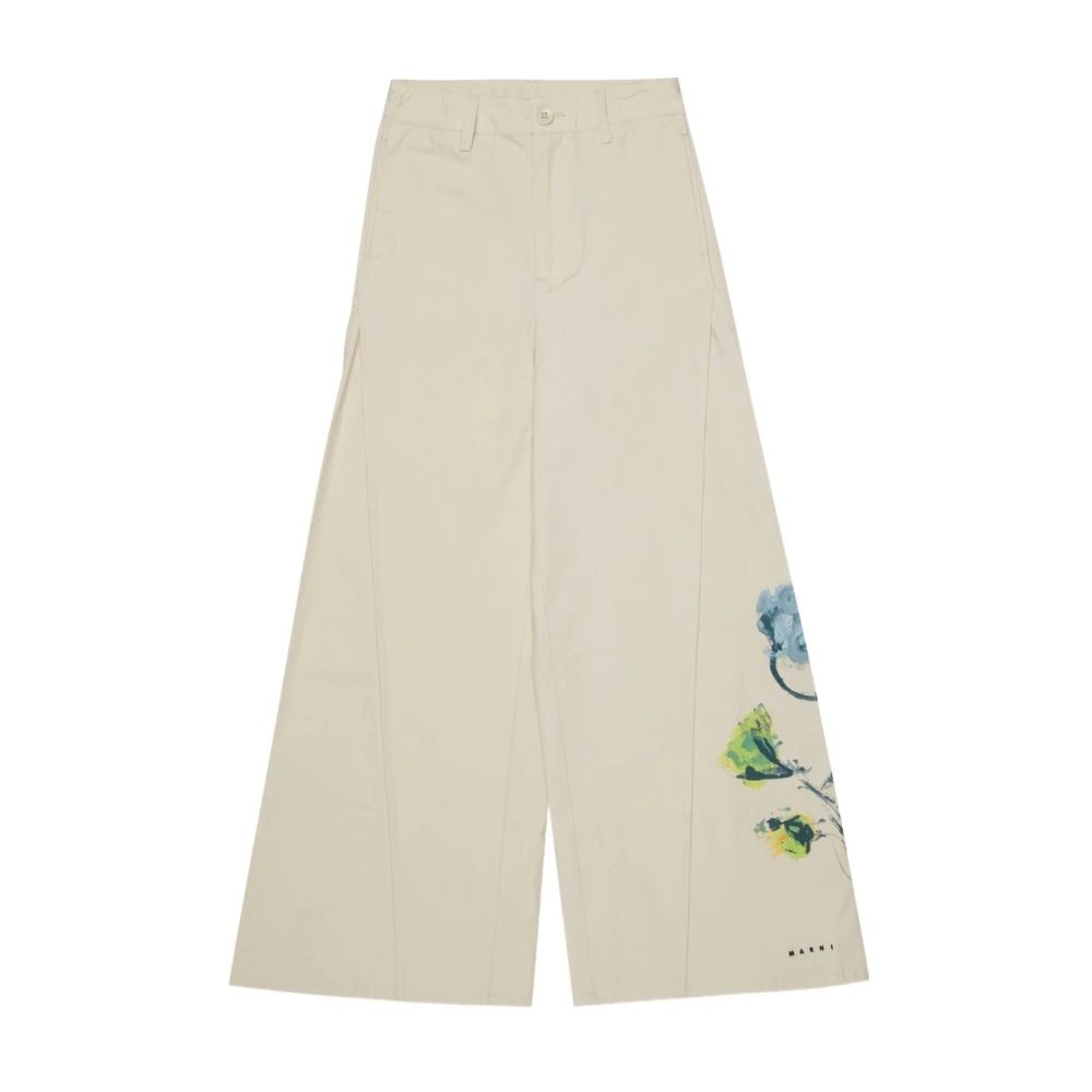 Marni Girls Beige Trousers - Trousers - 14 Y - Kids