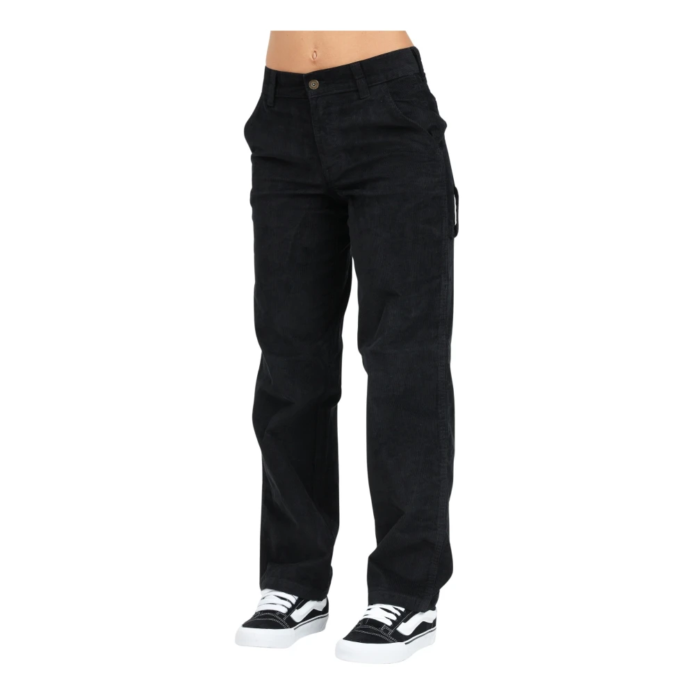 Dickies Zwarte Corduroy Carpenter Broek Black Dames
