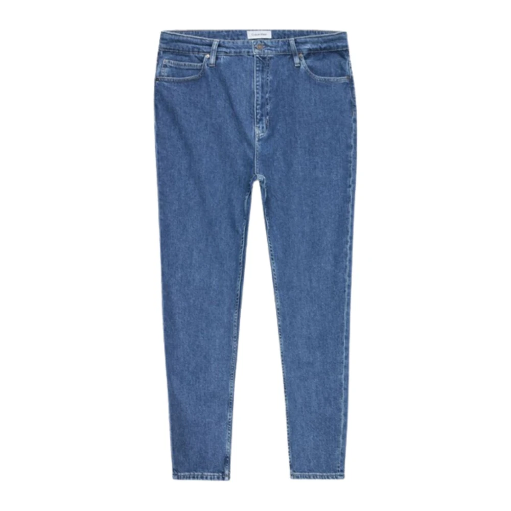 Calvin Klein High Rise Tapered Jeans in Blauw Blue Dames