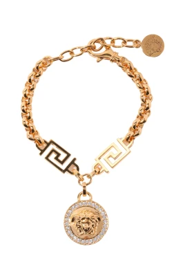 Gyllene Medusa Grekisk Kristall Logotyp Armband