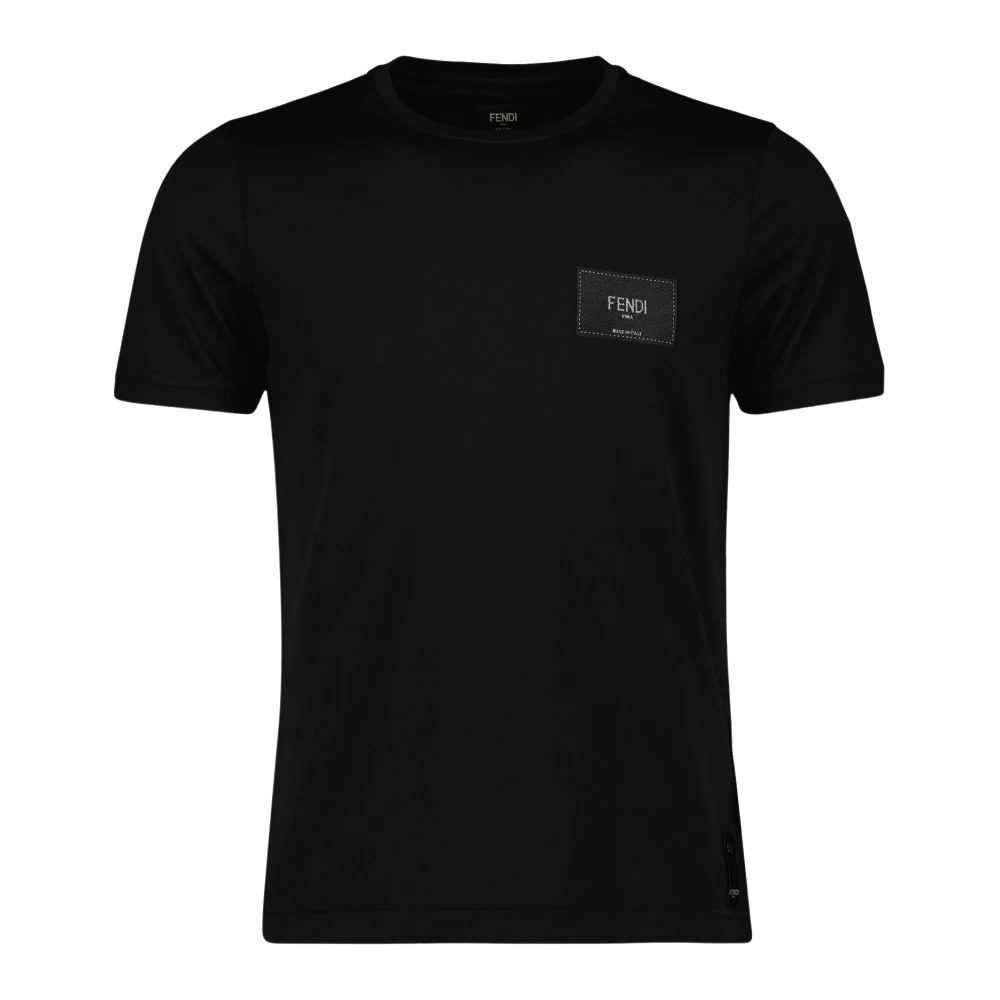 Fendi Men's Black Roma Collection Cotton T-Shirt