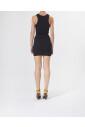 black-ribbed-logo-mini-dress