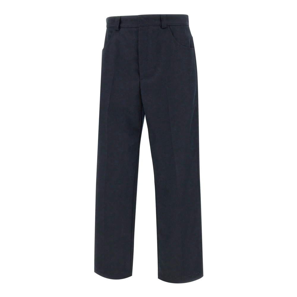 Emporio Armani Heren wolmix blauwe broek Blue Heren