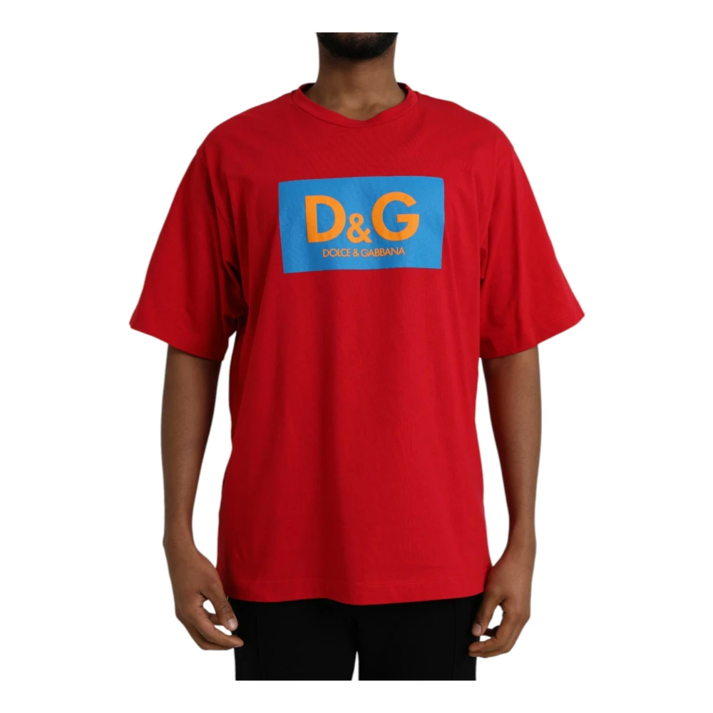 Dolce & Gabbana Logo Print Crew Neck T-shirt Red Heren