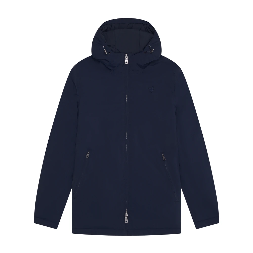 Lyle & Scott Jassen Tonal Eagle Gewatteerde Parka Shell Jas Blue Heren