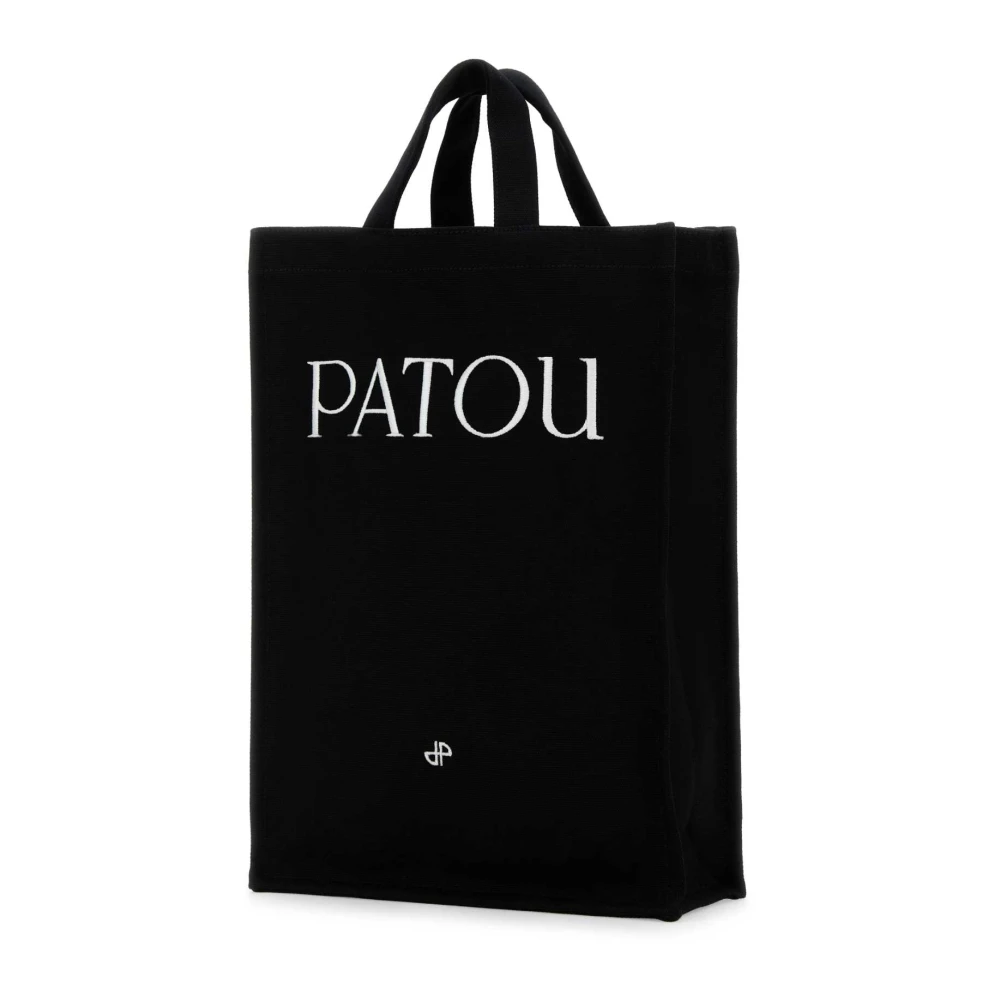 Patou Canvas Shopping Bag Black Dames