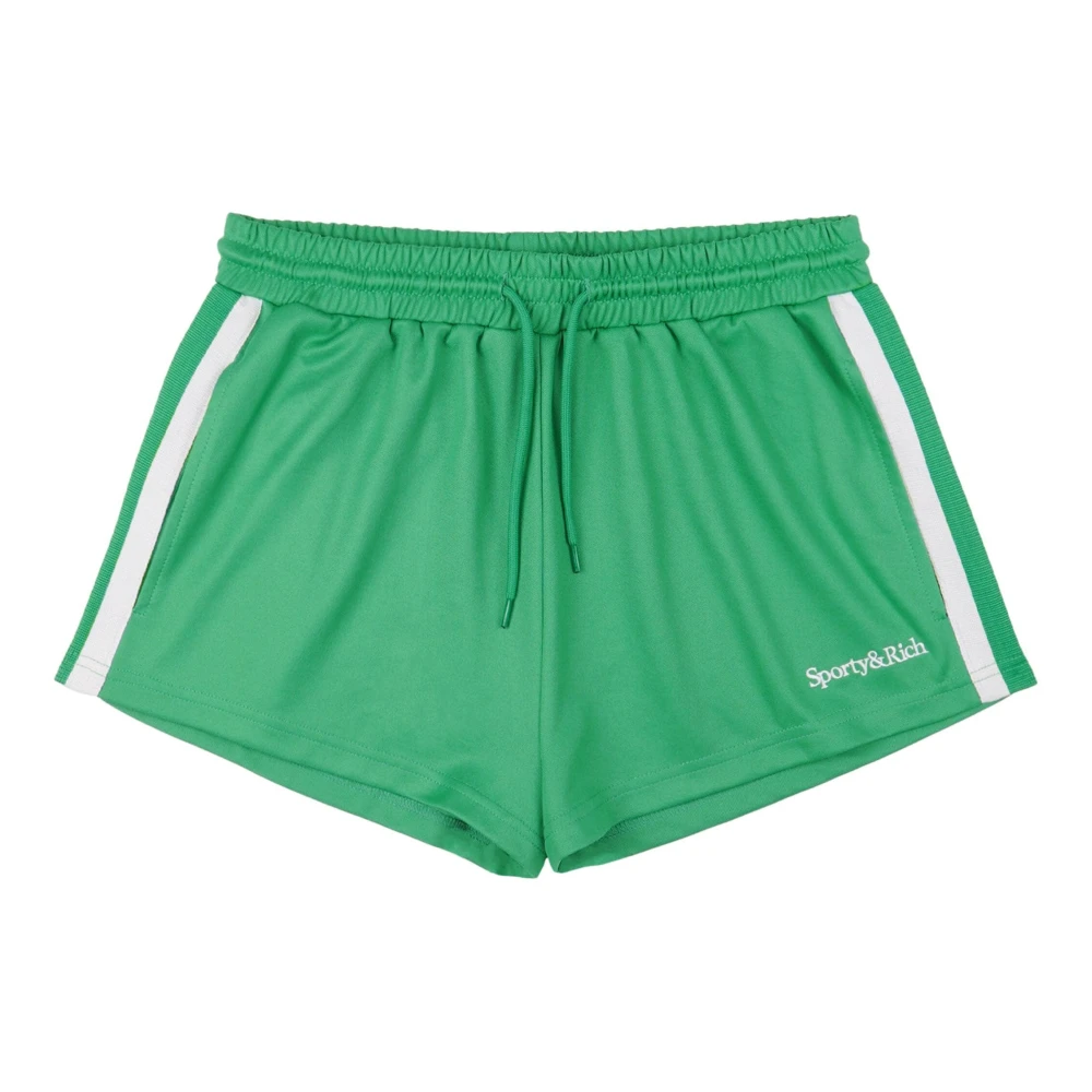 Sporty & Rich Geborduurde Roller Shorts Green Dames