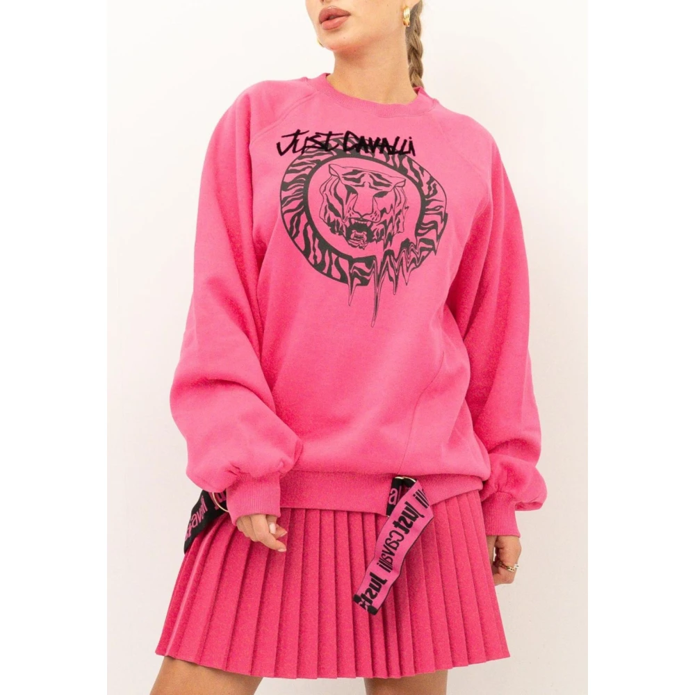 Just Cavalli Dames Ronde Druppel Sweater Pink Dames