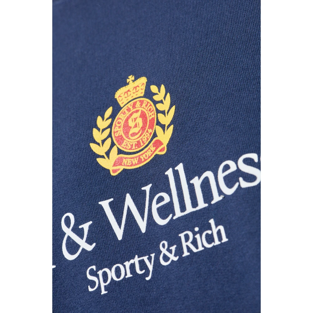 Sporty & Rich Sweatshirt uit de NY Crest collectie Blue Unisex