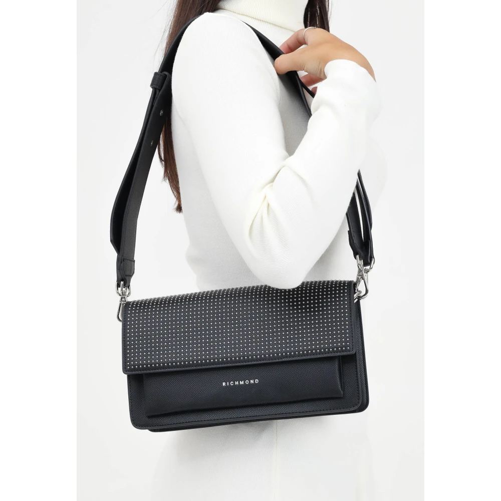 Richmond Zwarte schoudertas met stud-details Black Dames