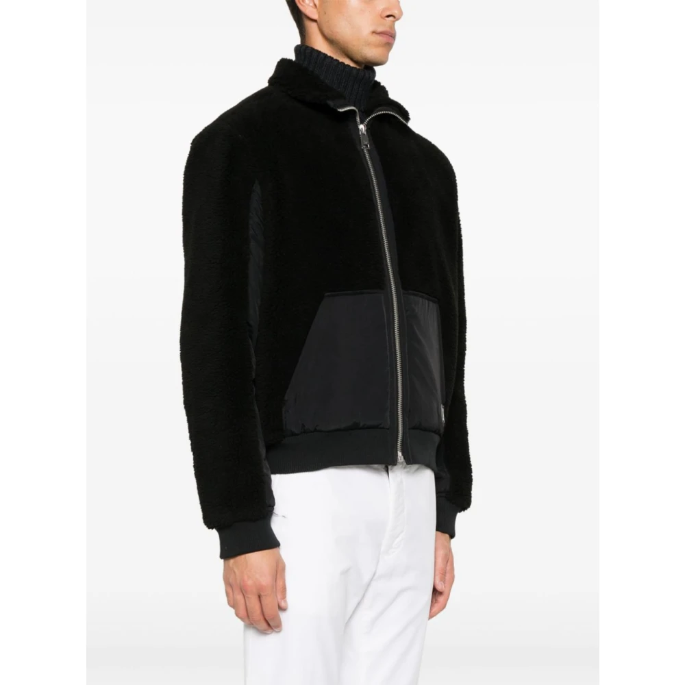 Maison Kitsuné Zwarte Parka Jas Black Heren