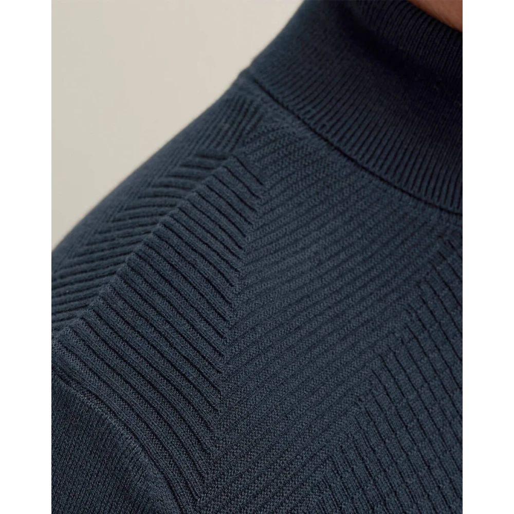 Vanguard Rolhals Pullover in Pima Katoen Blue Heren