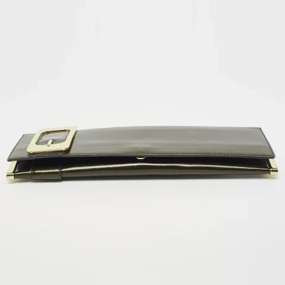 Gucci Vintage Pre-owned Leather clutches Green Dames