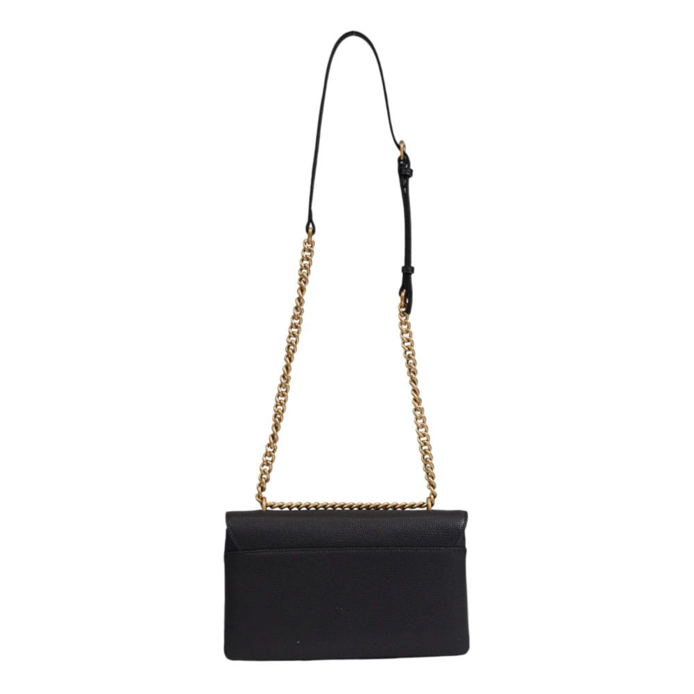 pinko Zwarte Leren Schoudertas Met Kliksluiting Black Dames