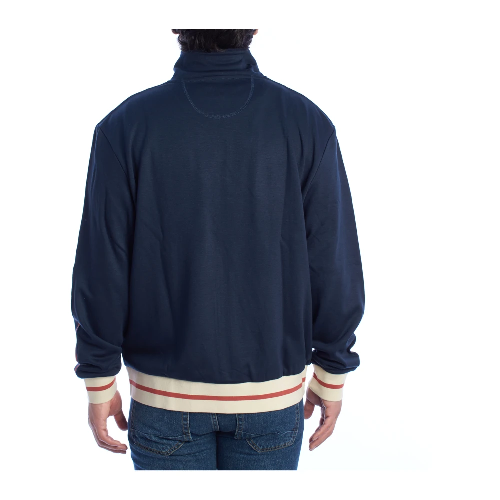 LA MARTINA Sweater met rits en hoge kraag Blue Heren