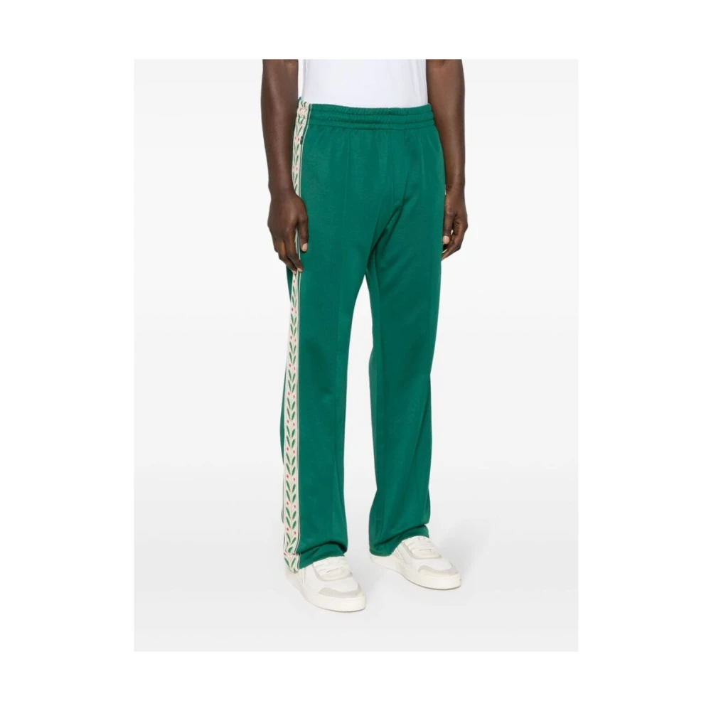 Casablanca Donkergroene broek met zijstreep Green Heren