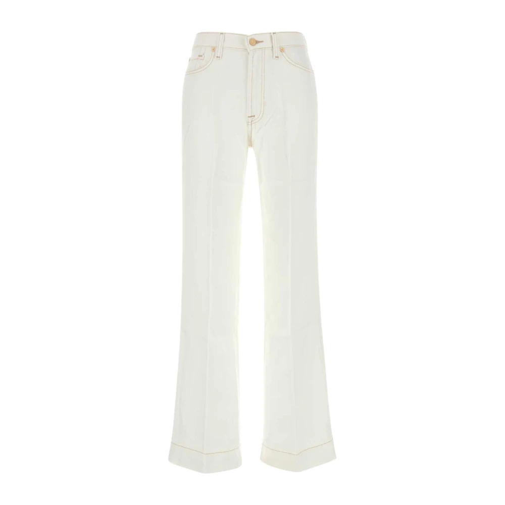 7 For All Mankind White Flare Jeans, Female, W26, Modern Dojo Trousers