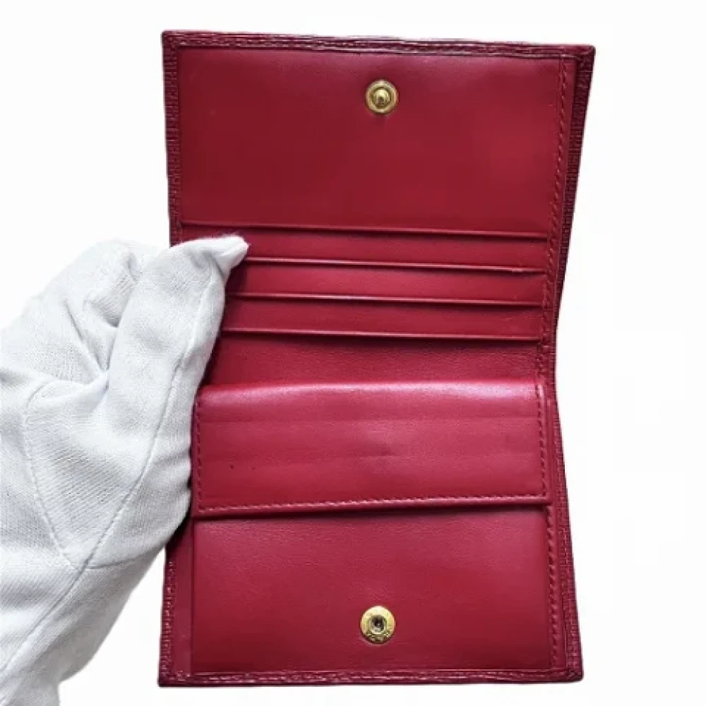 Prada Vintage Pre-owned Leather wallets Red Dames
