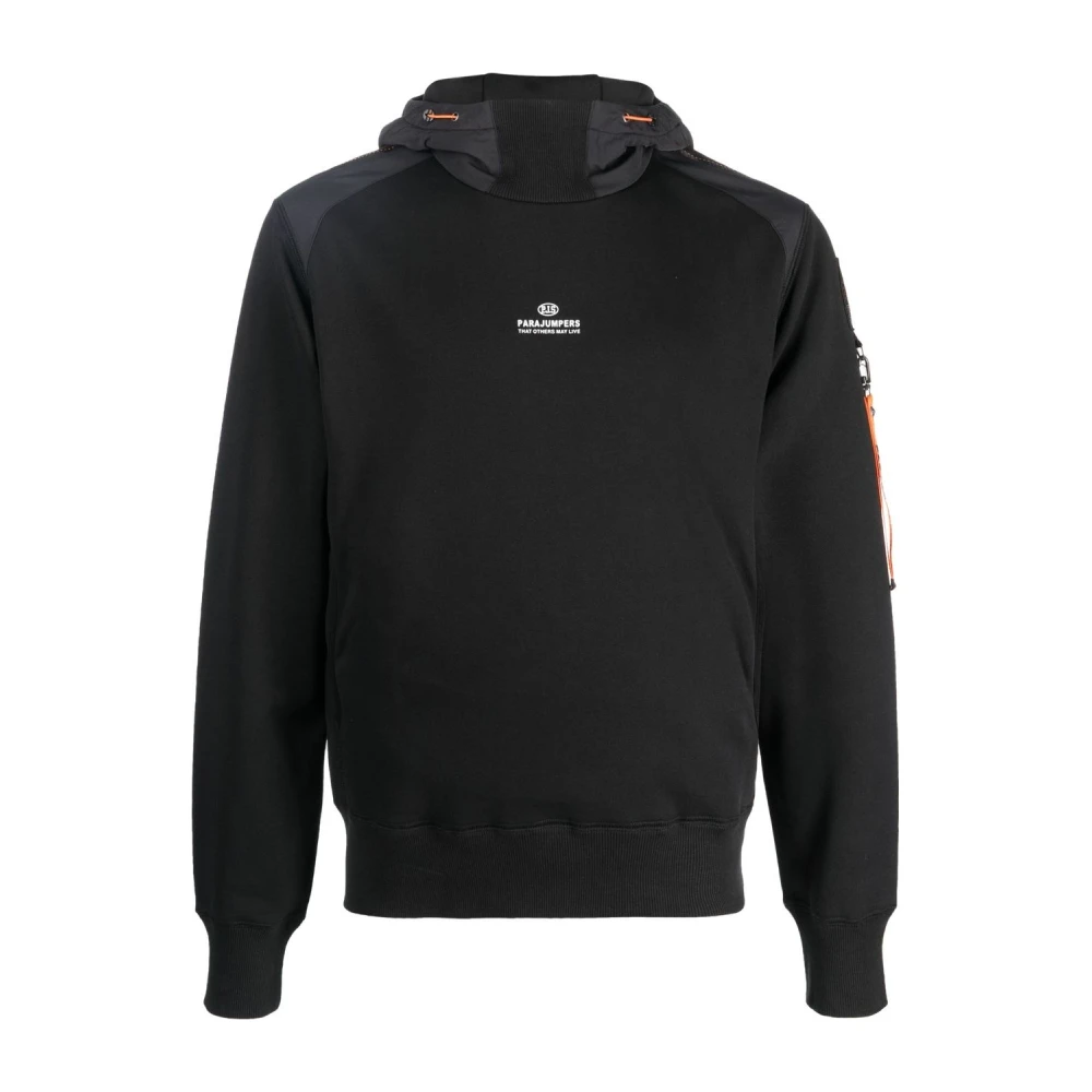 Parajumpers Zwarte Electra Hoodie met Trechterhals Black Heren