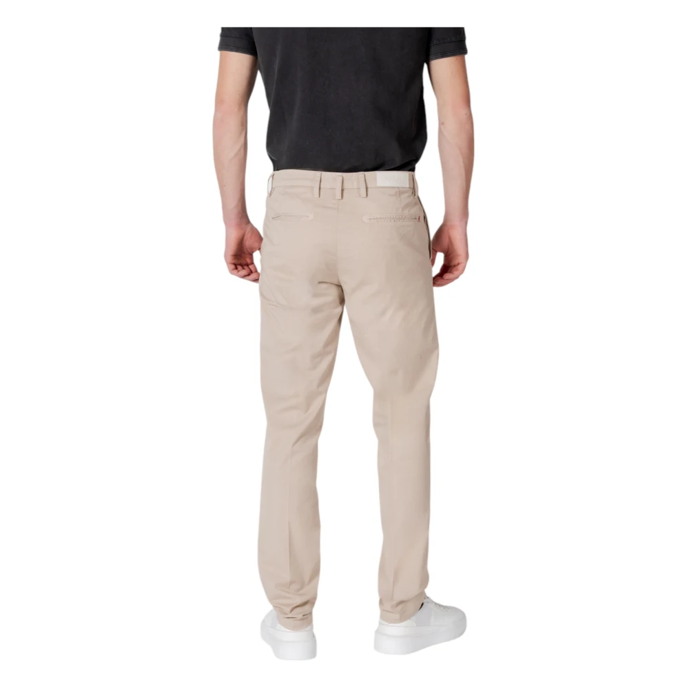 Replay Beige Rits Knoop Broek Voor Achterzakken Beige Heren