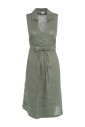 robe-en-lin-vert-avec-col-polo