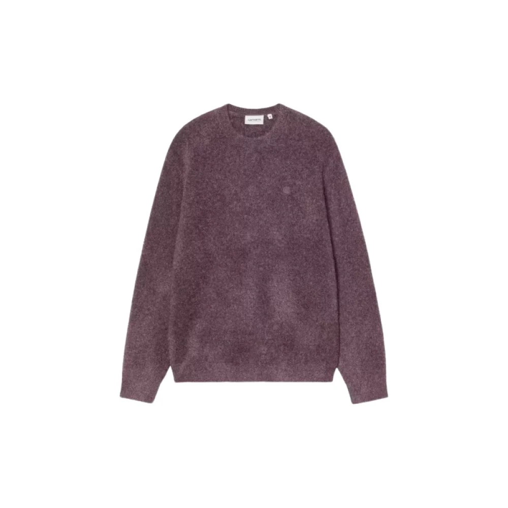 Carhartt Wip Uomo Viola Carhartt Wip_maglione In Misto Lana 'Curtis' Con Logo Ricamato_viola_l_uomo - Immagine 3