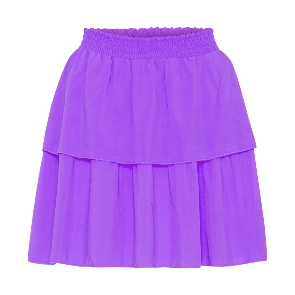 American Dreams Gerimpelde Lila Rok Viscose Lagen Purple Dames