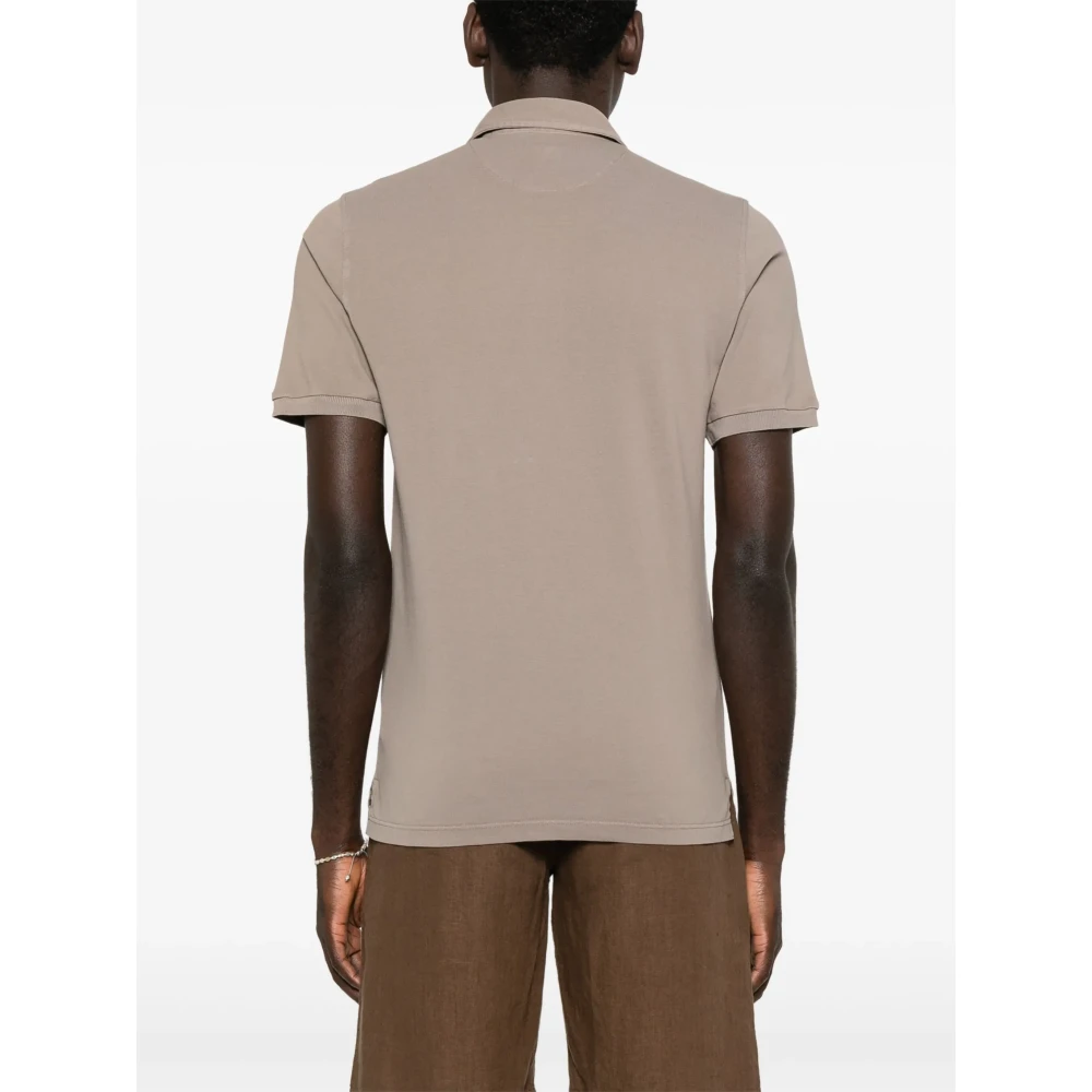 Fedeli Klassieke Katoenen Poloshirt Beige Heren