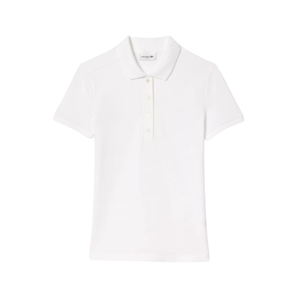 Lacoste Women's White Polo Shirts, 2XL, Stretch Cotton Piqué Sleeveless Polo