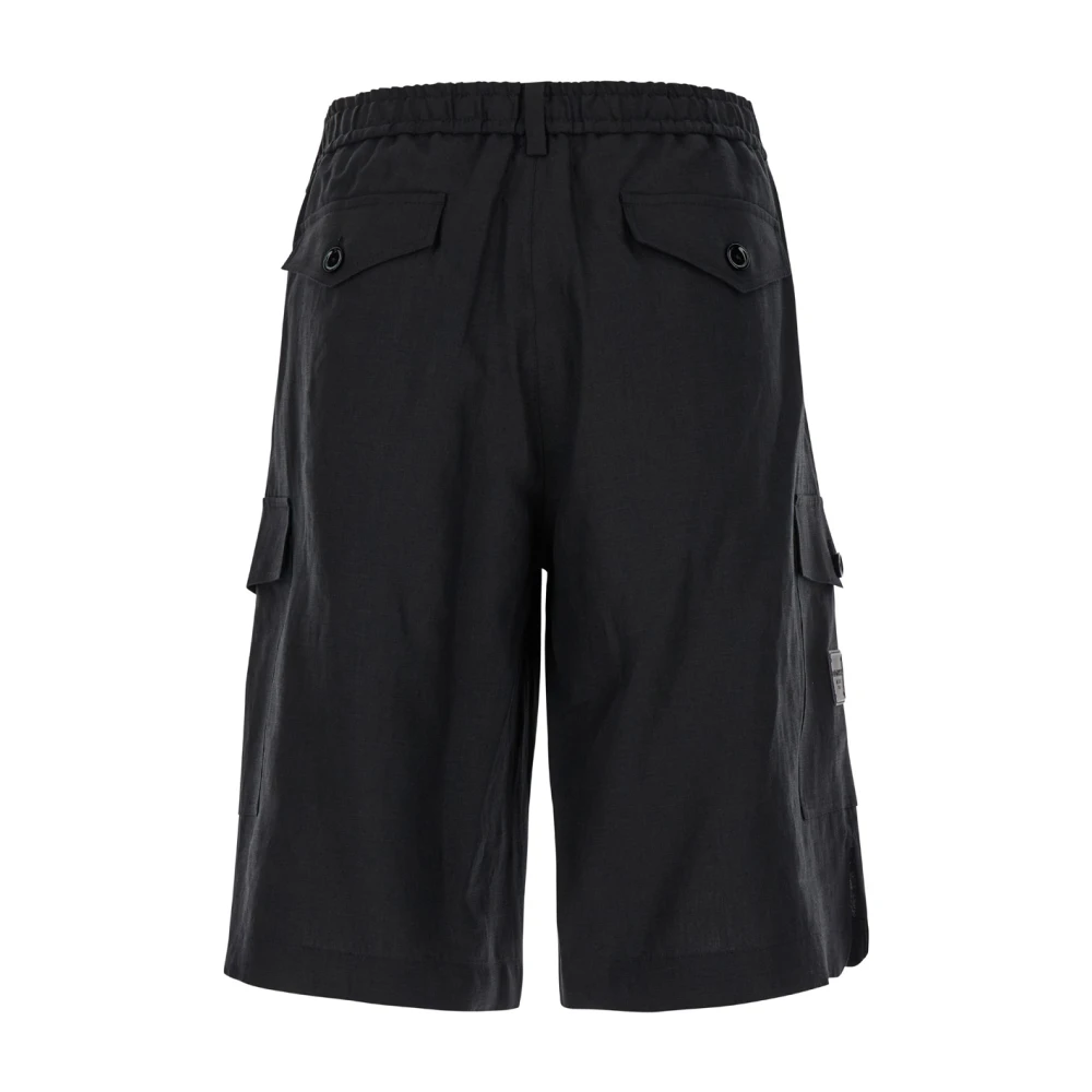Dolce & Gabbana Zwarte Cargo Bermuda Shorts Hoge Taille Black Heren