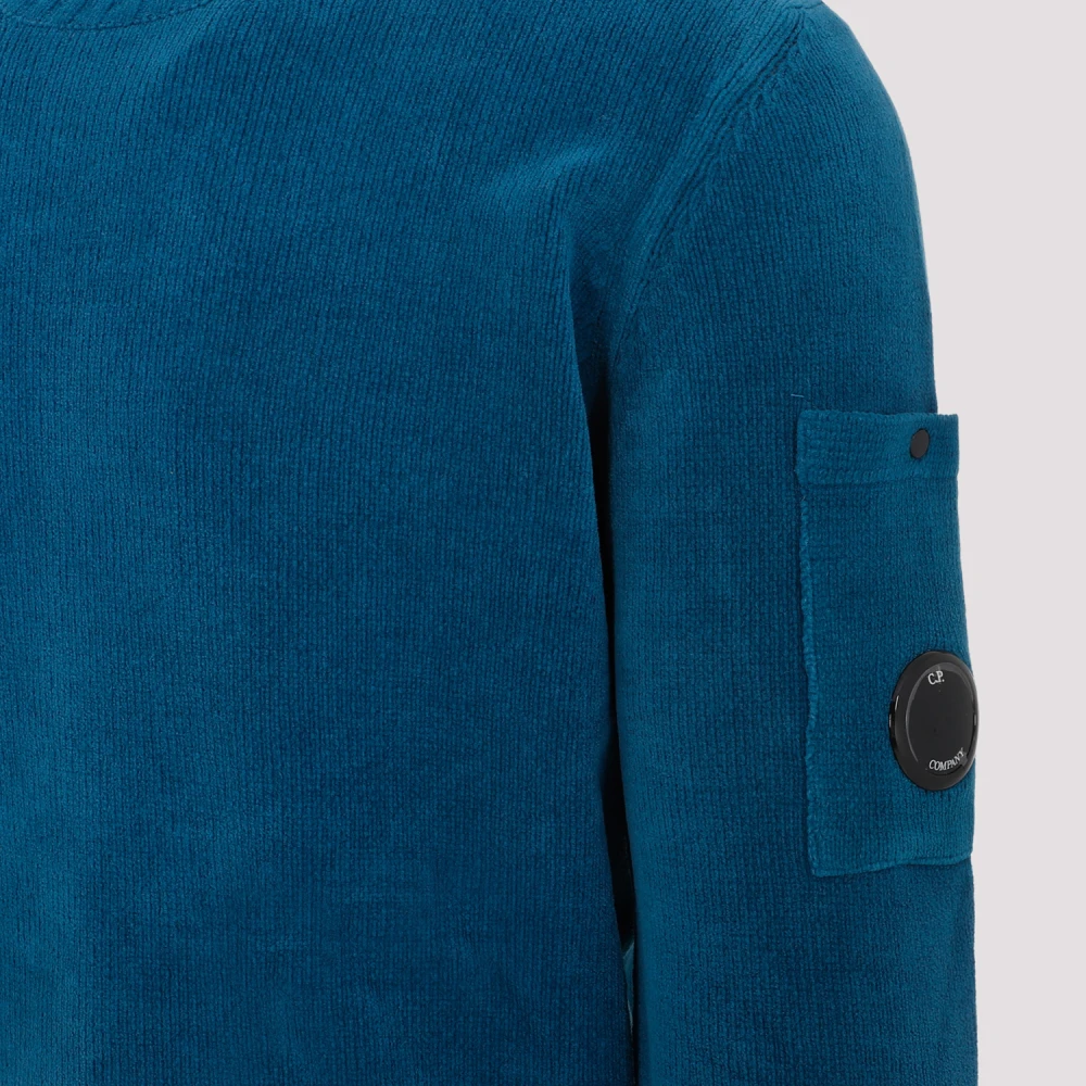 C.P. Company Chenille Cotton Pullover in Ink Blue Heren